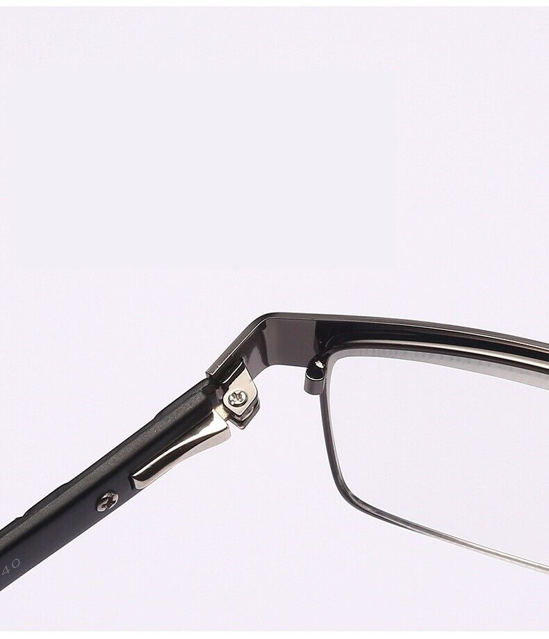 11 Pack Men Classic Style Square Metal Frame Reading Glasses Spring Hinge Reader