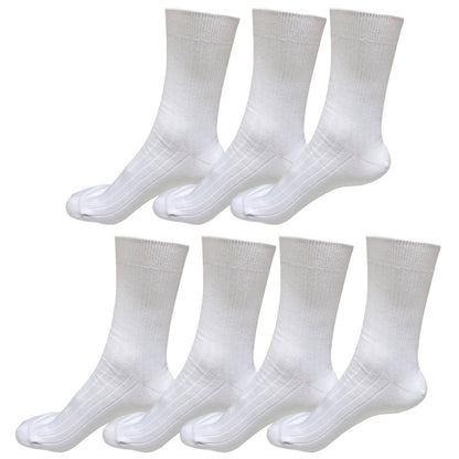 7 pairs 98% Cotton Mens Comfortable Casual Crew Dress Socks Mid Calf Size 9-11