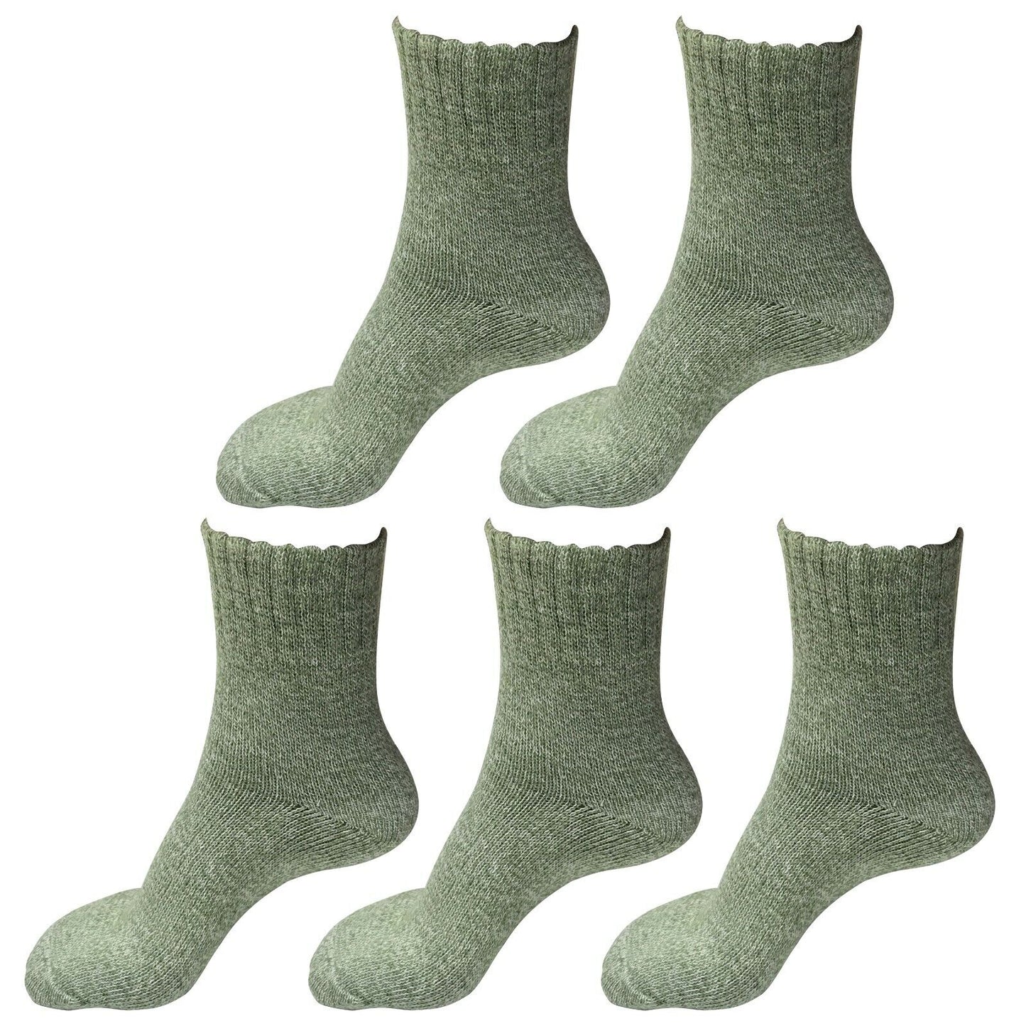 5 Pairs Womens Soft Winter Wool Thick Knit Thermal Warm Crew Cozy Boot Socks