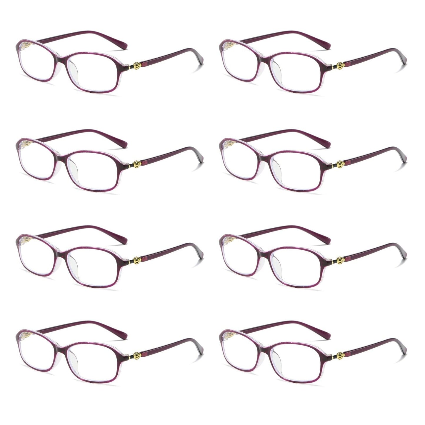 8 PK Womens Blue Light Blocking Reading Glasses Readers for Computer Paper Work