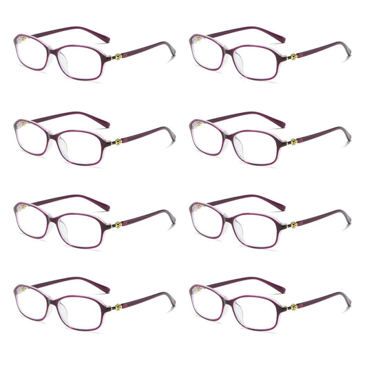 8 PK Womens Blue Light Blocking Reading Glasses Readers for Computer Paper Work