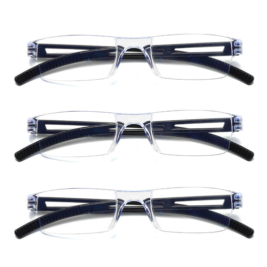 3PK Men Women Blue Light Blocking Reading Glasses Rimless Unisex Computer Reader