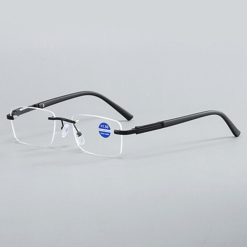 6 Pair Mens Rectangular Blue Light Blocking Reading Glasses Spring Hinge Readers