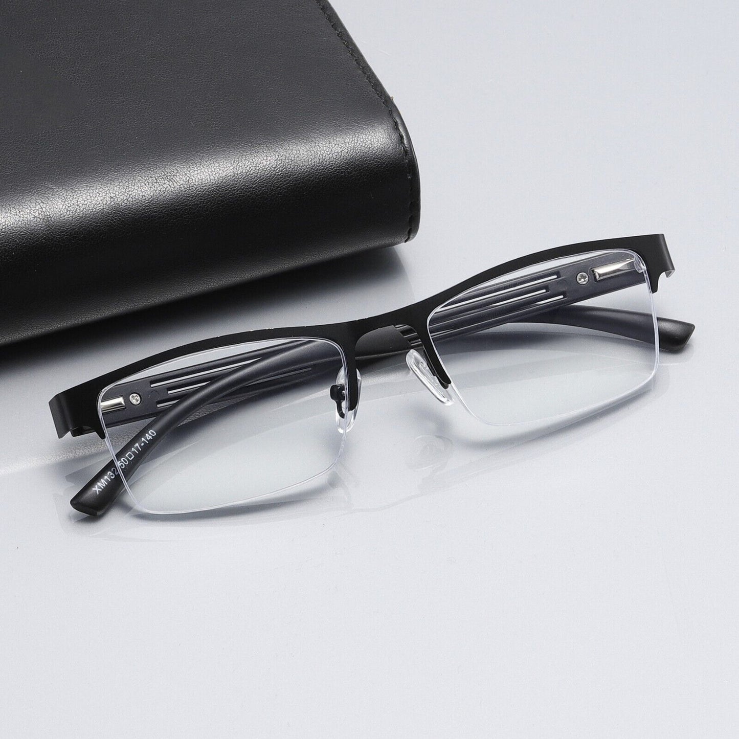 1 PK Mens Spring Hinge Blue Light Blocking Reading Glasses Half Frame Readers