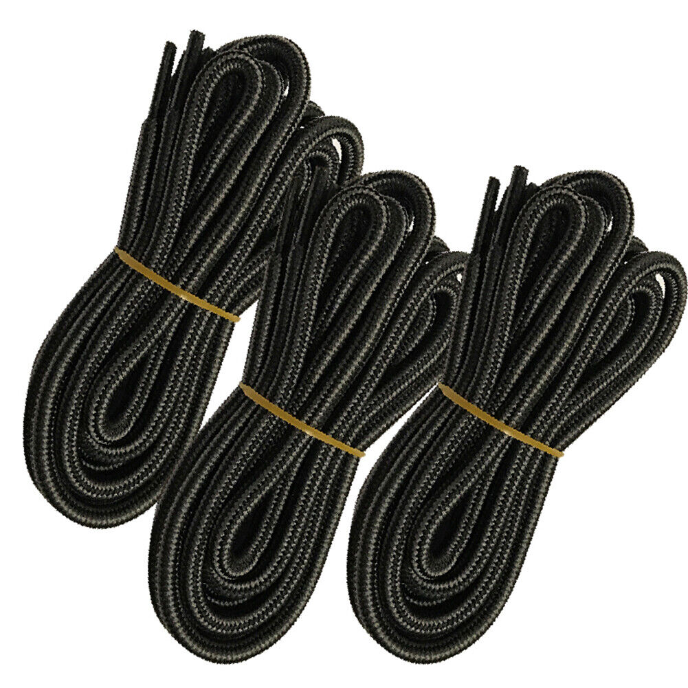 3pair 5mm Thick Heavy duty Round Hiking Work Military Boot Shoe laces Strings