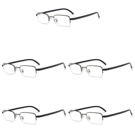 5 PK Mens Half Frame Reading Glasses Black Readers 1.00 1.50 2.00 2.50 3.00 4.00