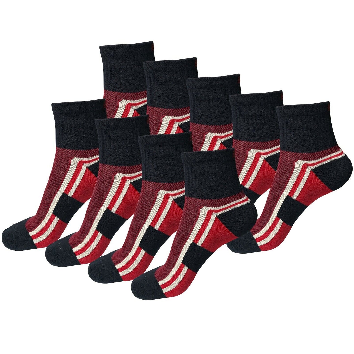 9Pair Mens Breathable Ankle Quarter Athletic Casual Sport Cotton Socks Size 6-12