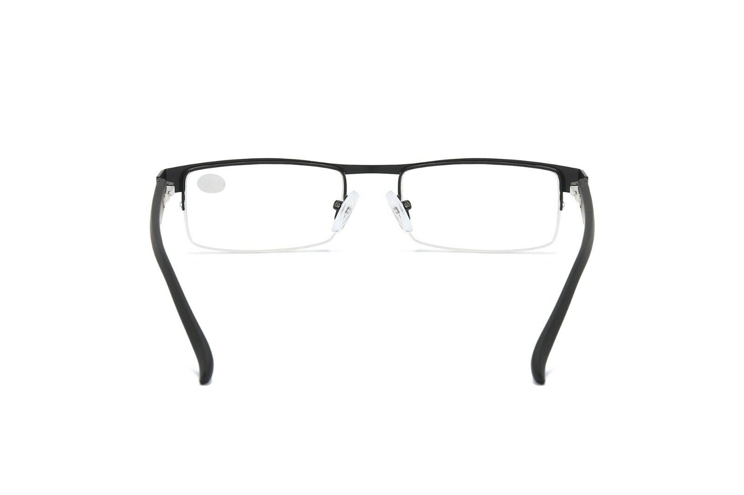 6 Pairs Mens Metal Black Frame Rectangular Reading Glasses Spring Hinge Readers