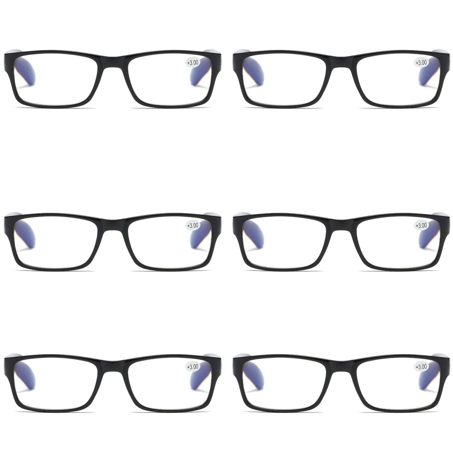 6 PK Unisex Anti Blue Light Reading Glasses Spring Hinge Readers for Men Women