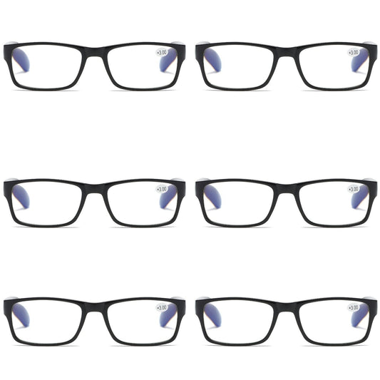 6 PK Unisex Anti Blue Light Reading Glasses Spring Hinge Readers for Men Women