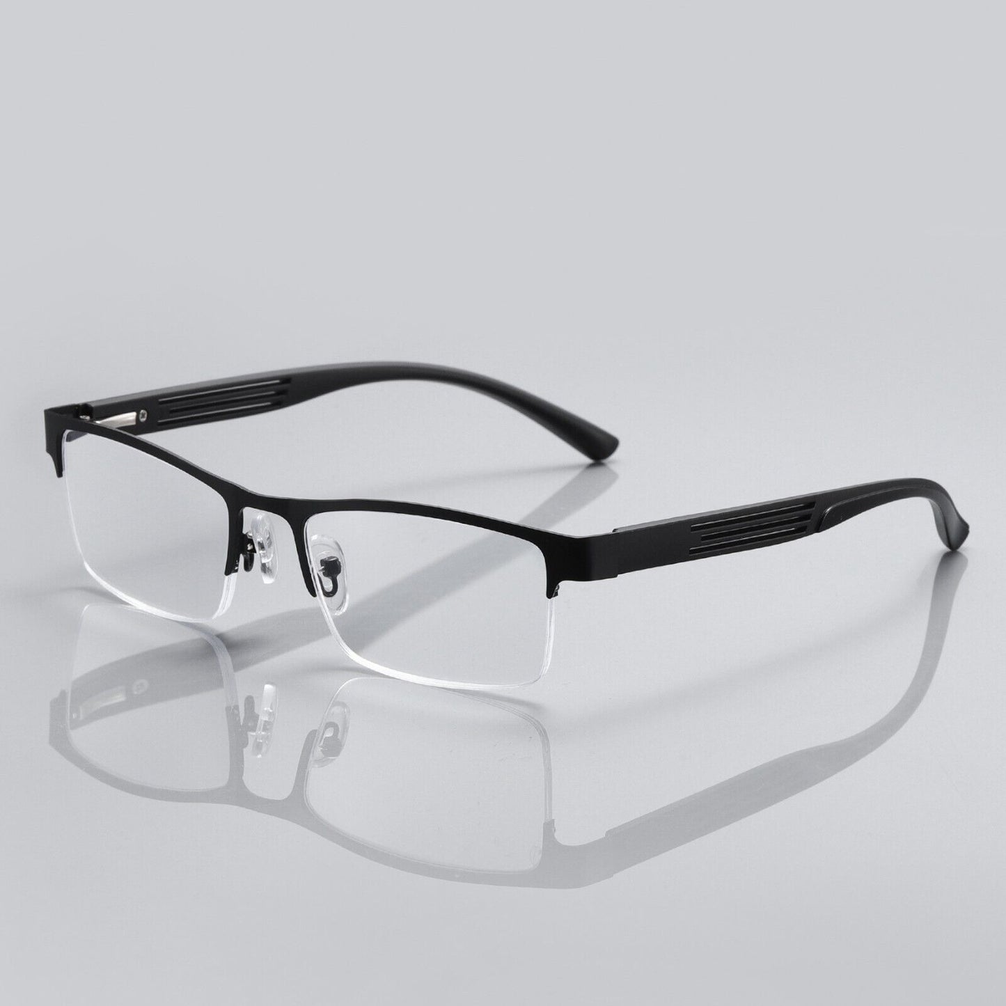 3 PK Mens Spring Hinge Blue Light Blocking Reading Glasses Half Frame Readers