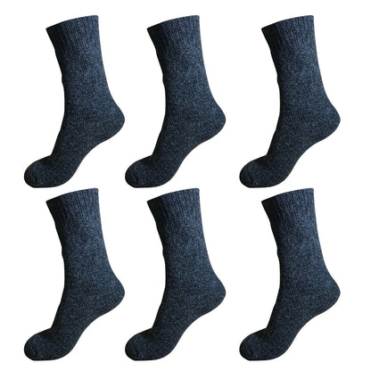 6pair Mens Heavy Duty Thick Winter Thermal Warm Hiking Knit Crew Wool Boot Socks