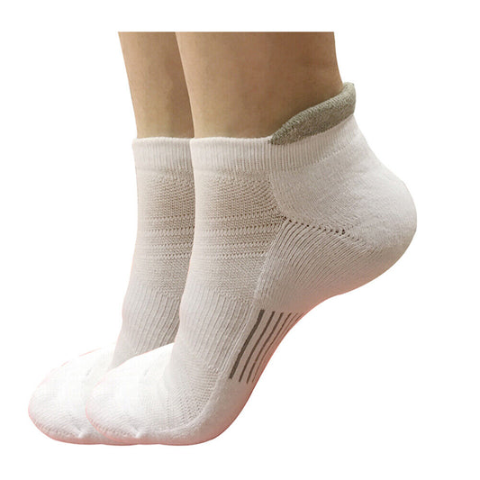 2pairs Mens Low Cut Ankle Cotton Athletic Cushion Breathable Sport Running Socks