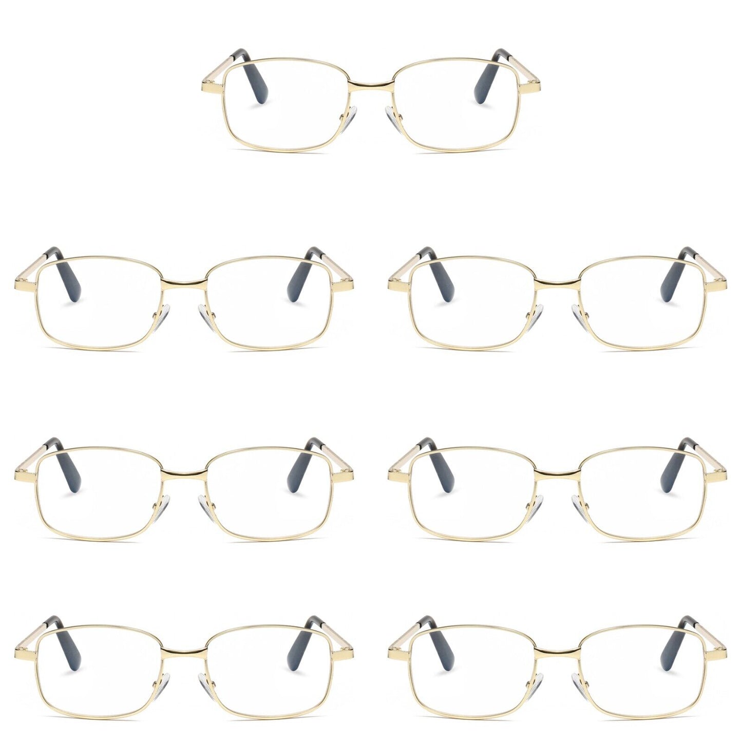 7 PK Mens Womens Metal Frame Clear Lens Reading Glasses Fashion Classic Readers