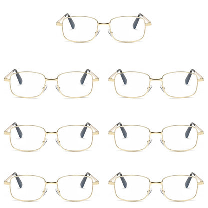 7 PK Mens Womens Metal Frame Clear Lens Reading Glasses Fashion Classic Readers