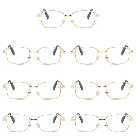 7 PK Mens Womens Metal Frame Clear Lens Reading Glasses Fashion Classic Readers