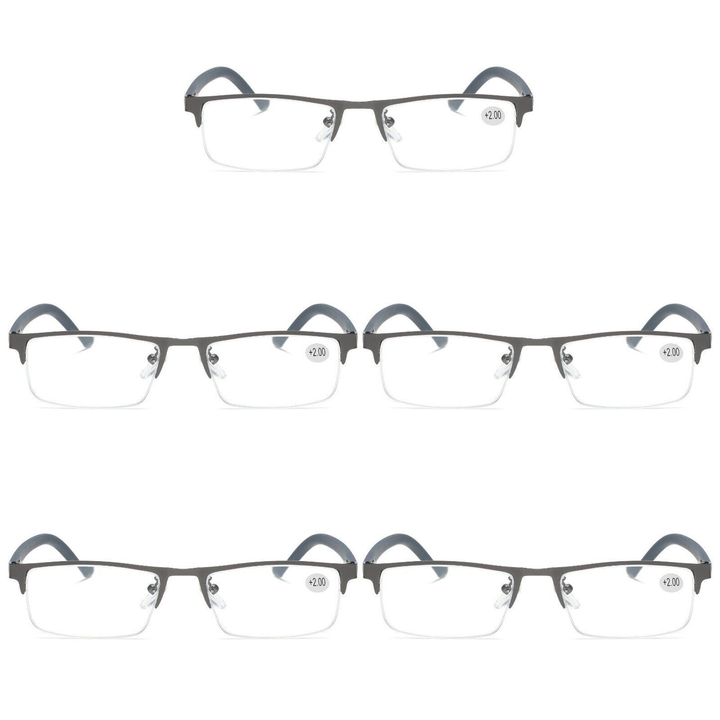 5 PK Men Blue Light Blocker Reading Glasses Anti Blue Light Spring Hinge Readers