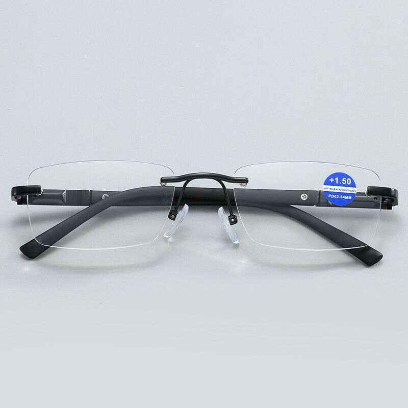 5PK Mens Anti Blue Light Blocking Rimless Reading glasses Spring Hinge Readers