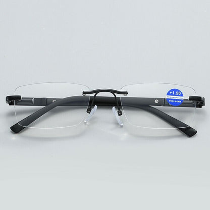 5PK Mens Anti Blue Light Blocking Rimless Reading glasses Spring Hinge Readers