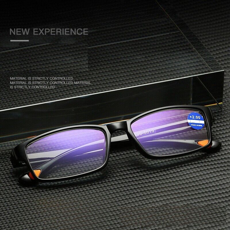 2 Packs Mens Womens Rectangle Frame Reading Glasses Classic Style Black Readers