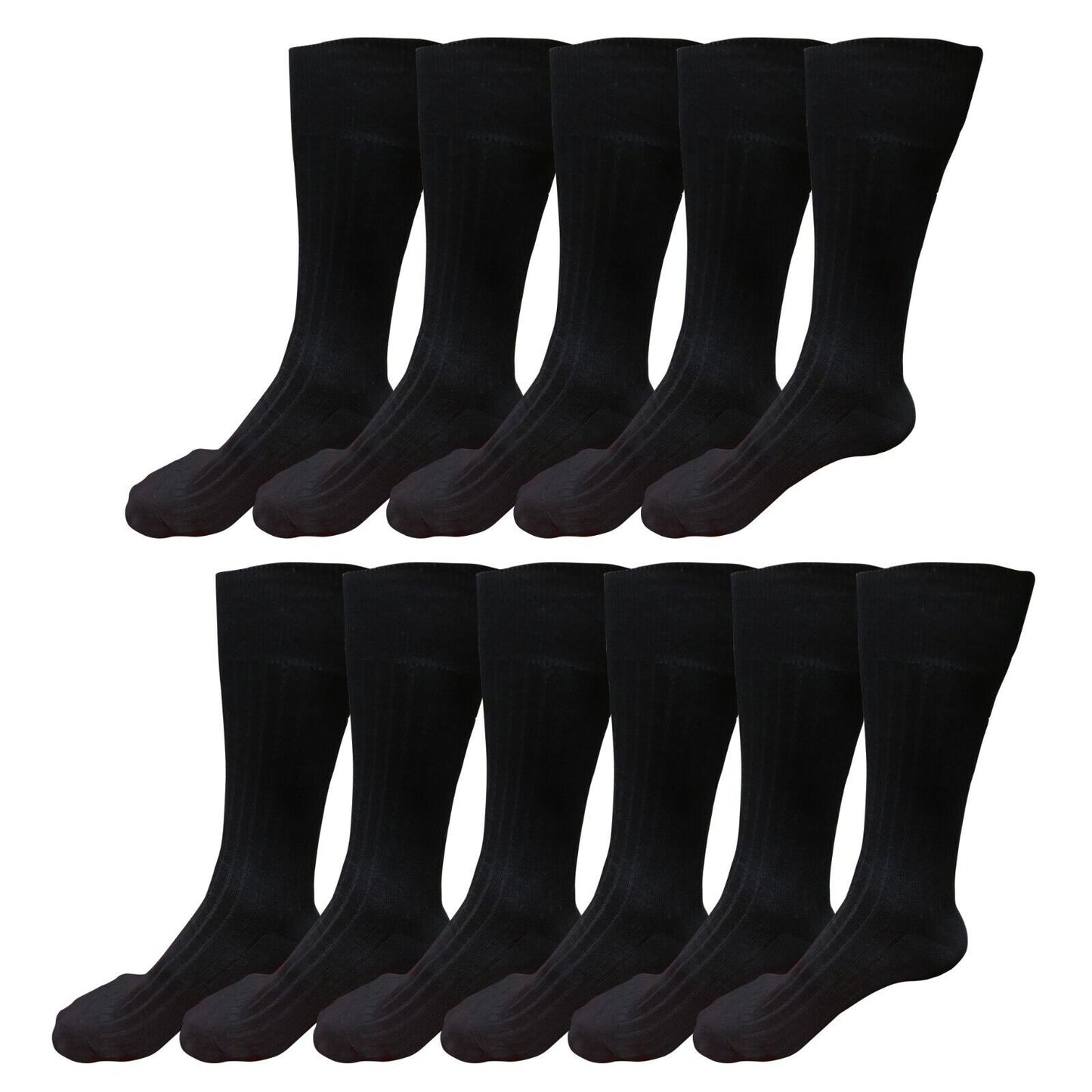 Lot 11 Mens Comfort Cotton Casual Classic Crew Dress Socks Mid Calf 9-13