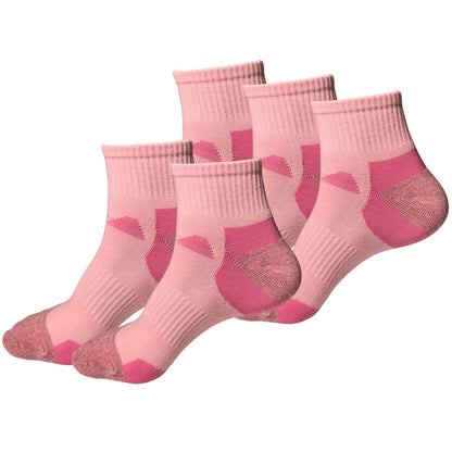 5 Pair Womens Mid Cut Ankle Quarter Athletic Casual Sport Cotton Socks Size 5-10