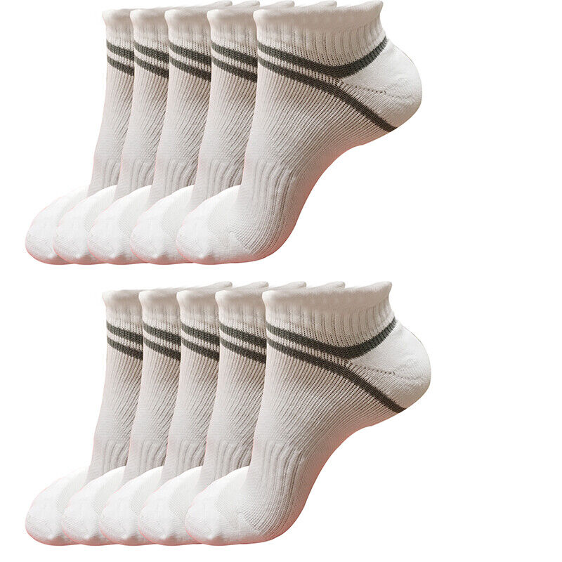 10pair Mens Low Cut Ankle Cotton Athletic Cushion Casual Performance Sport Socks