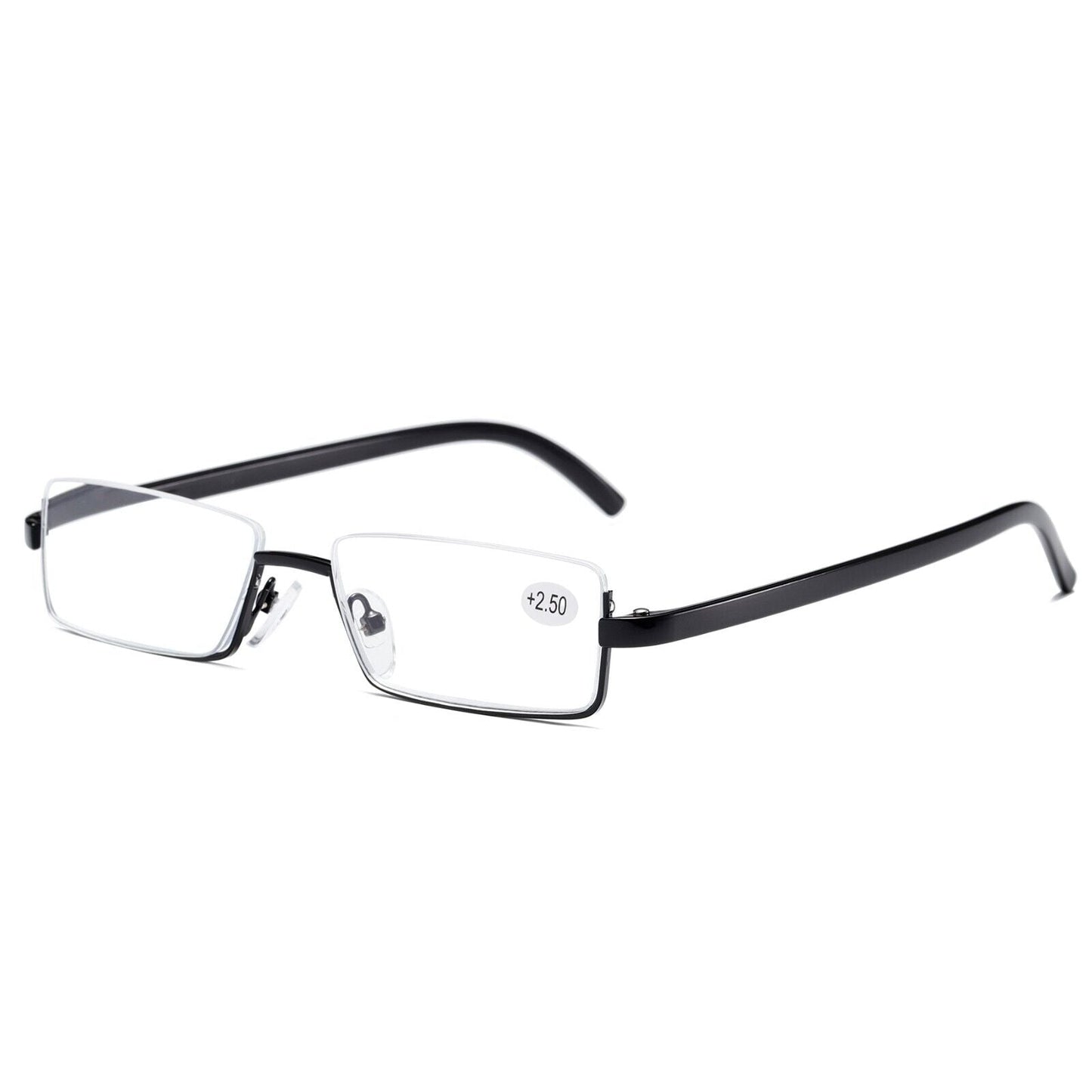 10PK Men Half Metal Frame Reading Glasses Blue Light Readers for Small Head Face