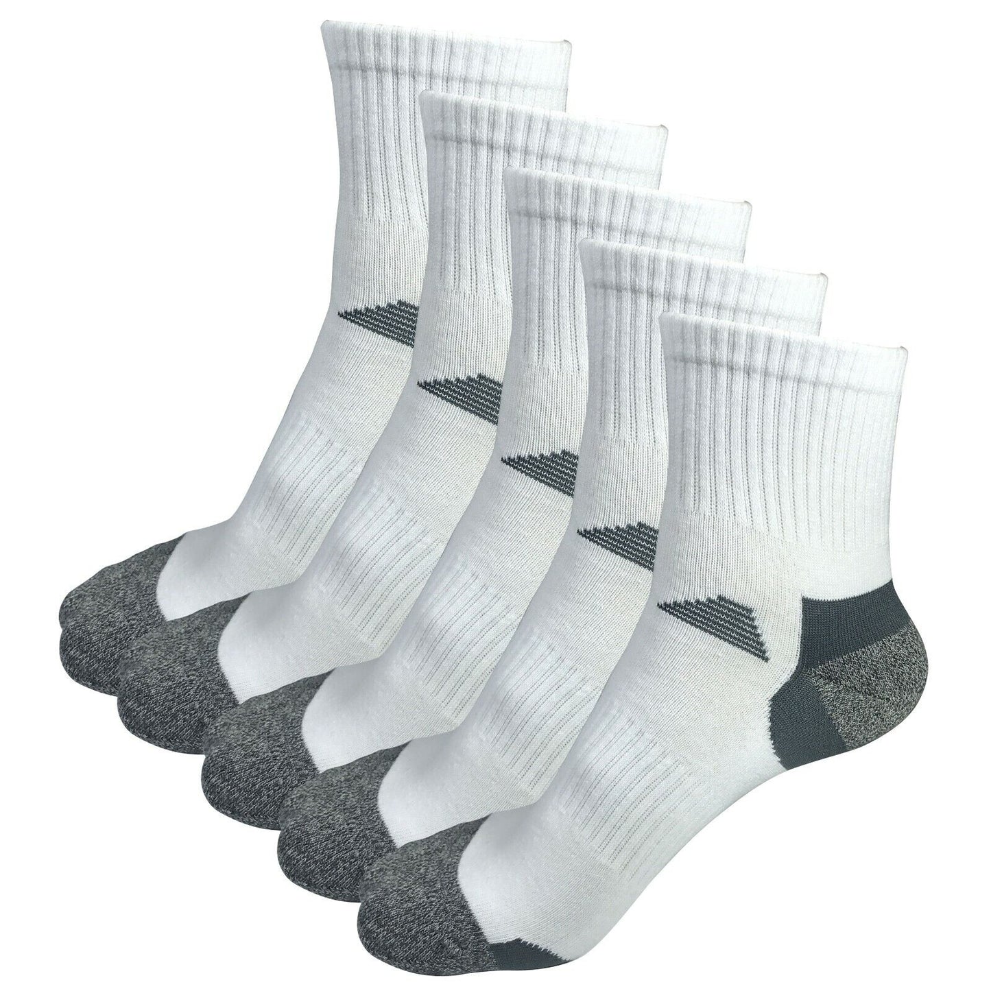 5 Pairs Mens Mid Cut Ankle Quarter Athletic Casual Sport Cotton Socks Size 6-12