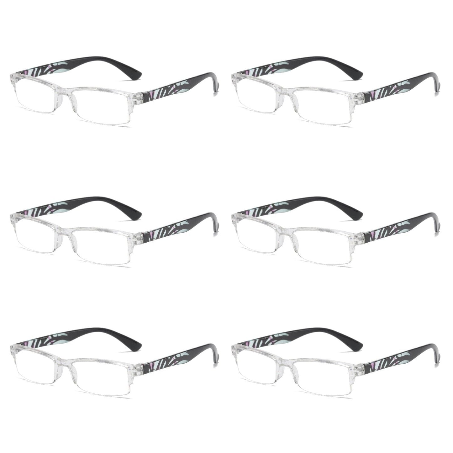 6 Pairs Unisex Blue Light Blocking Reading Glasses Slim Readers for Men Women