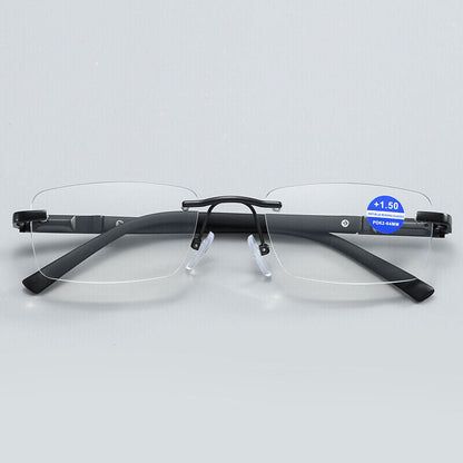 8 Pair Mens Rectangular Blue Light Blocking Reading Glasses Spring Hinge Readers