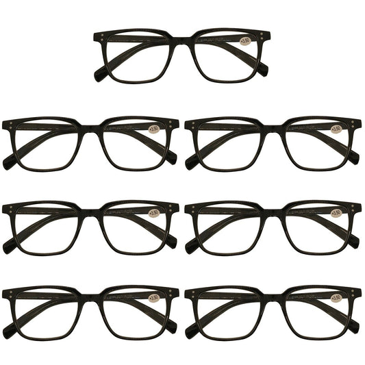 7Pack Mens Womens Unisex Oval Frame Reading Glasses Blue Light Blocking Readers