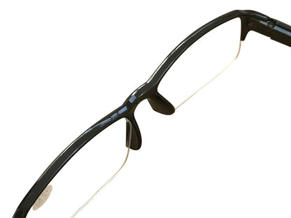 1 Pack Mens Unisex Rectangular Half Frame Reading Glasses Spring Hinge Readers