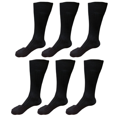 6pair Mens Comfortable Cotton Casual Classic Crew Dress Socks Mid Calf 9-13