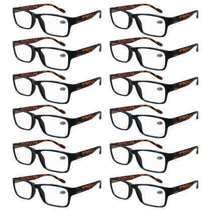 12 Pairs Womens Blue Light Blocking Ladies Reading Glasses Spring Hinge Readers