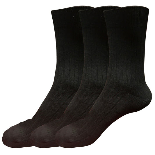 3 pairs 98% Cotton Mens Comfortable Casual Crew Dress Socks Mid Calf Size 9-11