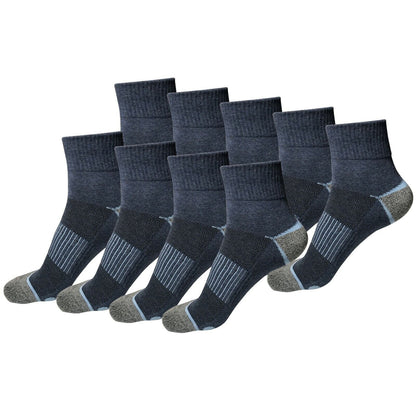 9 Pair Mens Mid Cut Ankle Quarter Athletic Casual Sport Cotton Socks Size 6-12