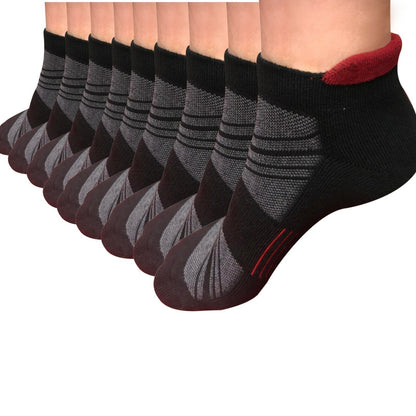 9pair Mens Low Cut Ankle Cotton Comfortable Athletic Cushion Sport Running Socks