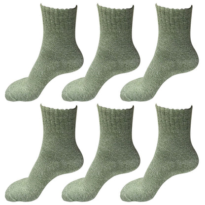 6 Pairs Womens Soft Winter Wool Thick Knit Thermal Warm Crew Cozy Boot Socks