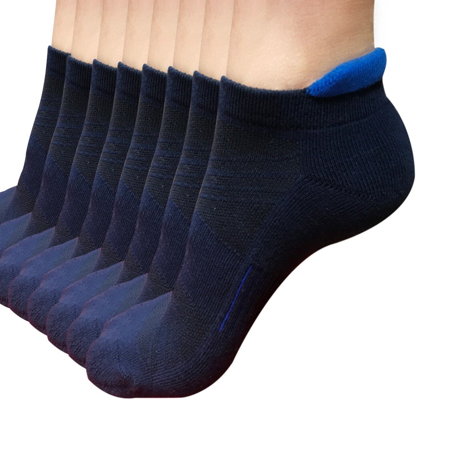 8pair Mens Low Cut Ankle Cotton Solid Athletic Cushion Sport Running Socks 6-12