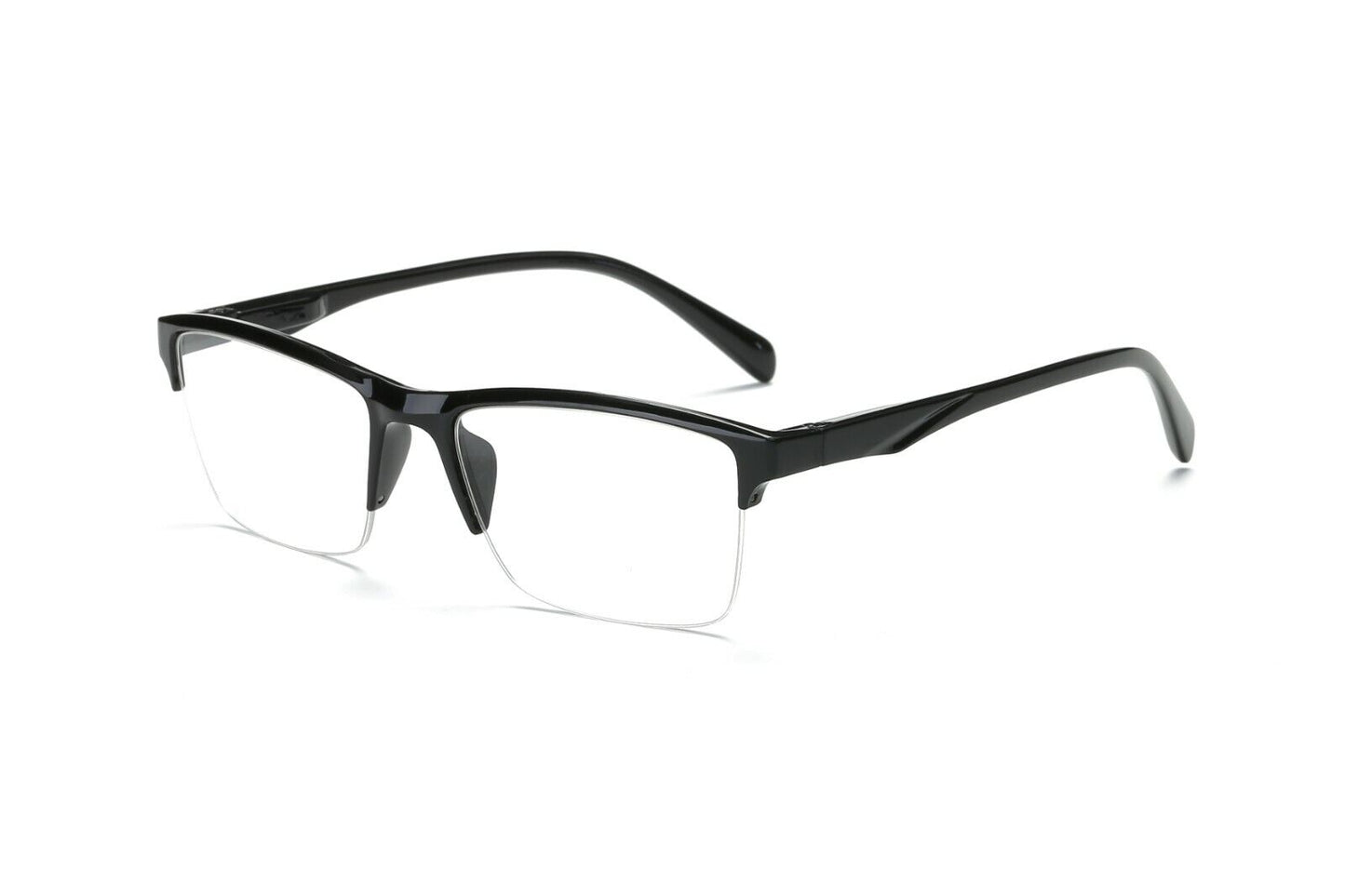 5 Packs Mens Unisex Half Frame Square Reading Glasses Black Spring Hinge Readers