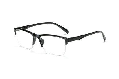 5 Packs Mens Unisex Half Frame Square Reading Glasses Black Spring Hinge Readers