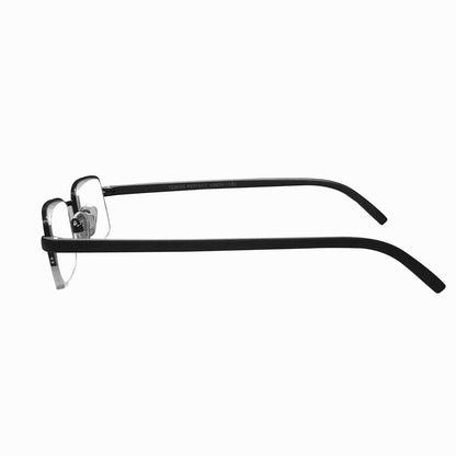 1 Pair Mens Metal Frame Rectangle Half Frame Reading Glasses Classic Readers