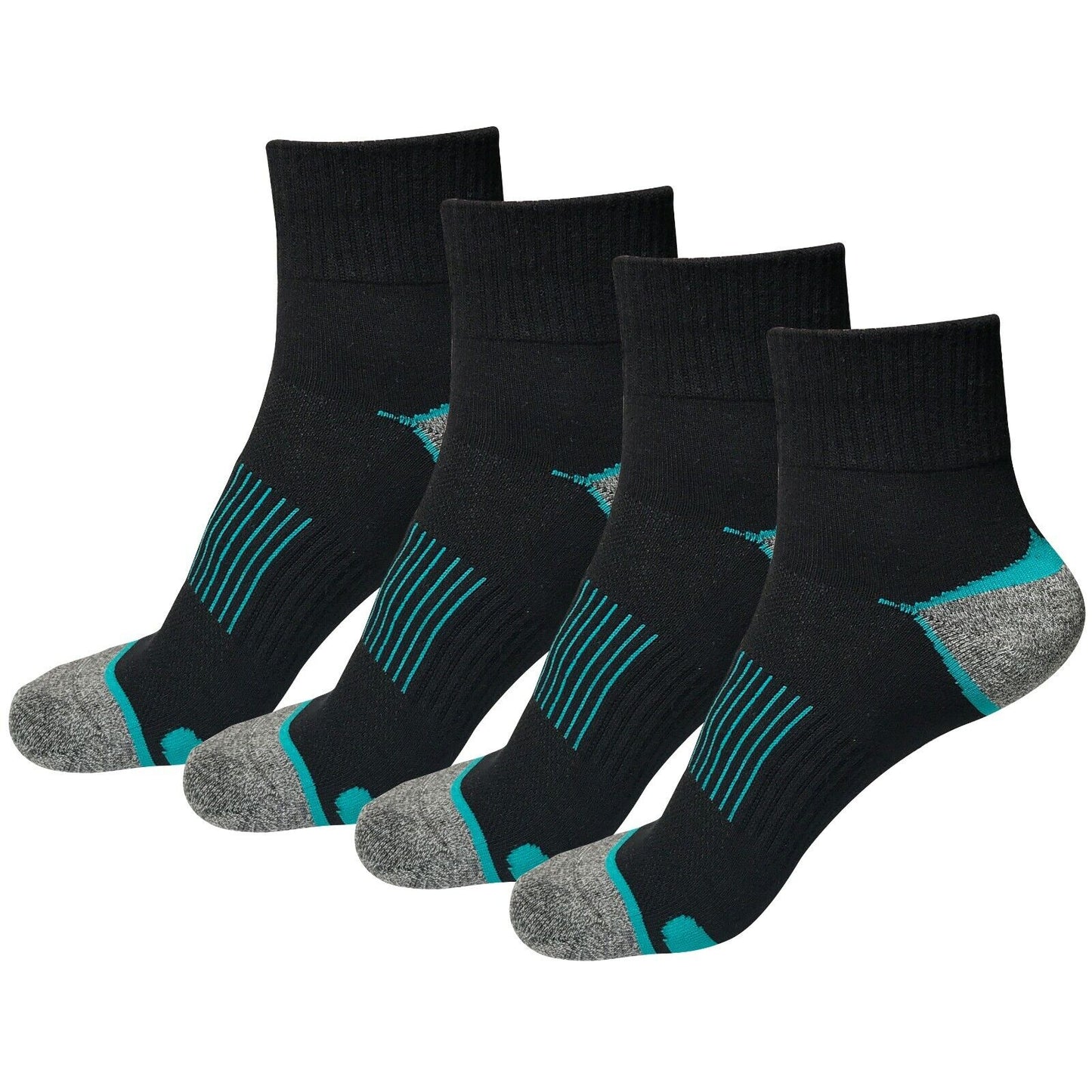 4 Pair Mens Mid Cut Ankle Quarter Athletic Casual Sport Cotton Socks Size 6-12