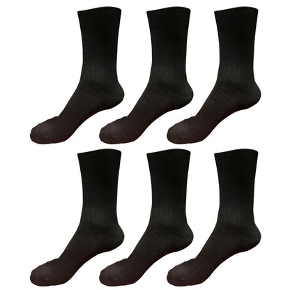 6 pairs 98% Cotton Mens Comfortable Casual Crew Dress Socks Mid Calf Size 9-11