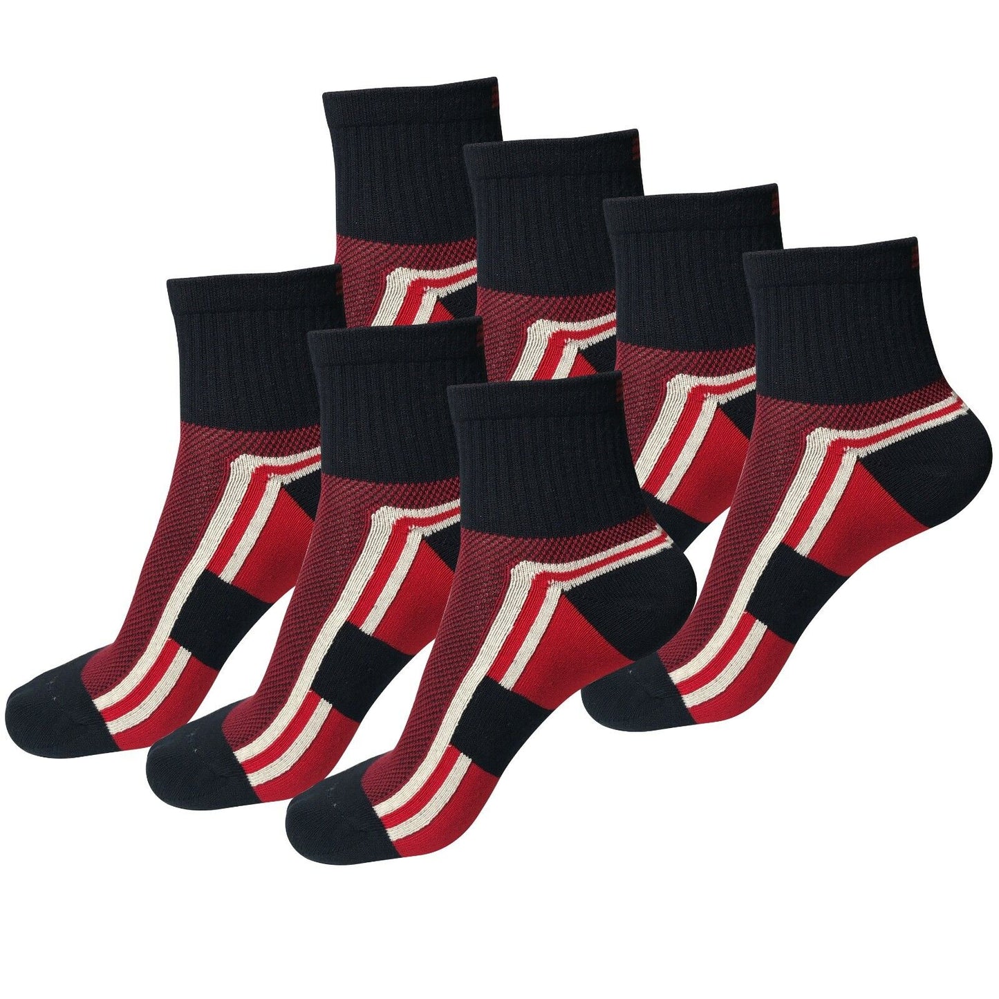 7Pair Mens Breathable Ankle Quarter Athletic Casual Sport Cotton Socks Size 6-12