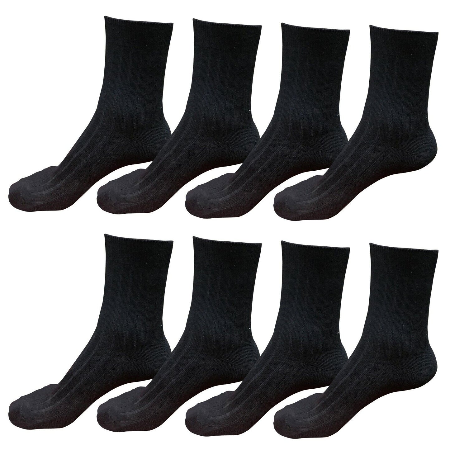 Lot 8 pairs Mens Classic Fashion Cotton Casual Solid Crew Dress Socks Size 6-10