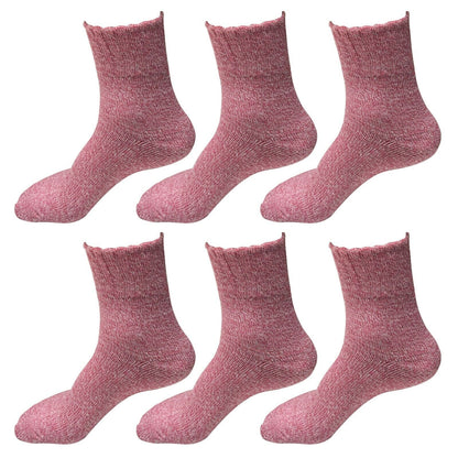 6 Pairs Womens Soft Winter Wool Thick Knit Thermal Warm Crew Cozy Boot Socks