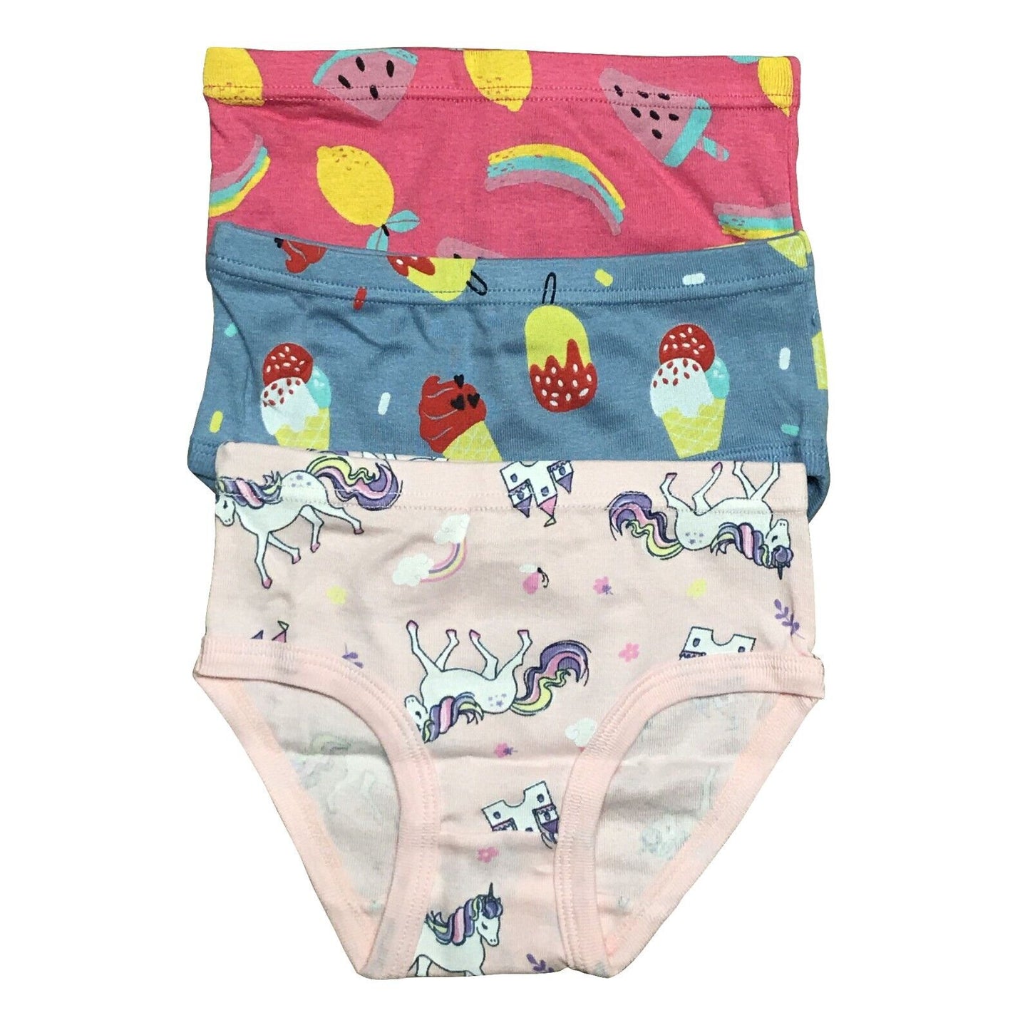 3 PK Toddler Little Girls Cotton Underwear Briefs Kids Panties Mermaid Pattern