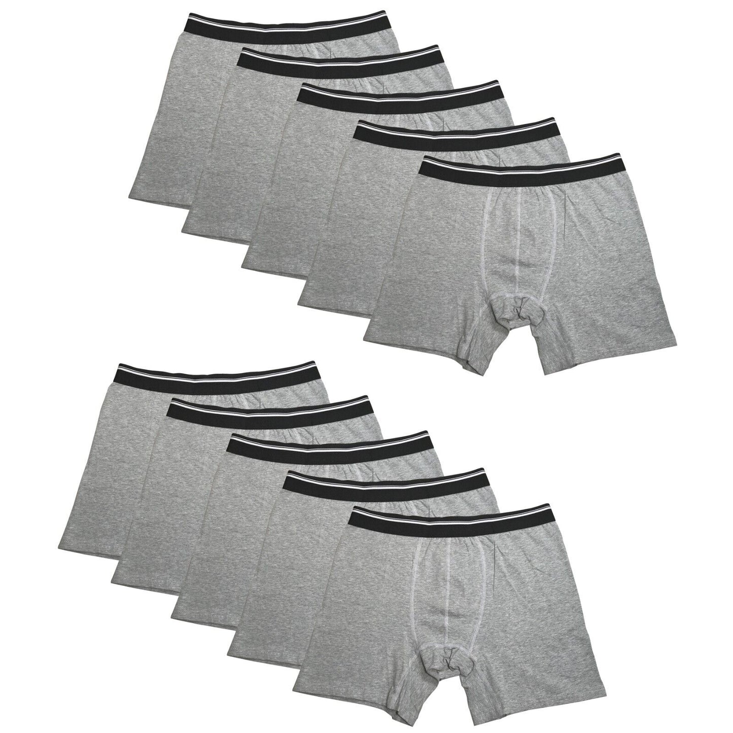 10PK Mens Performance Boxer Briefs Breathable Comfort Waistband Underwear Shorts